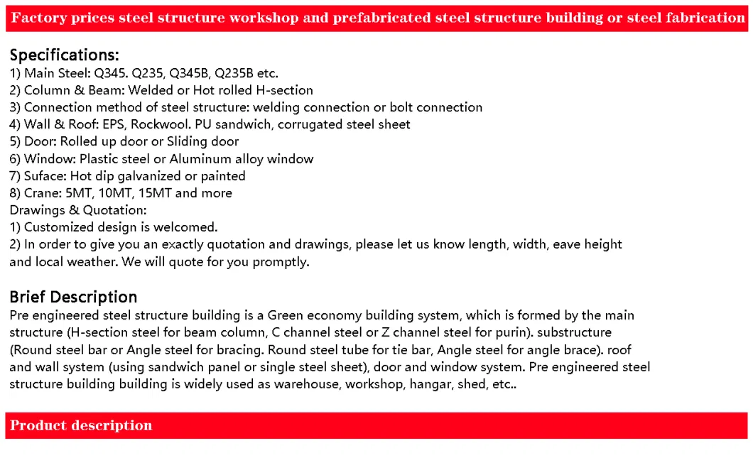 China Metal Storage Workshop Garage Sheds Steel Structure Building