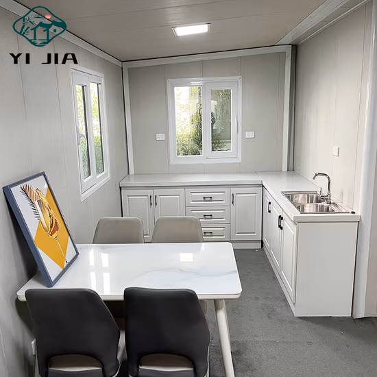 Maison préfabriquée Mobile portative de 20 pieds 40 pieds, bâtiment modulaire préfabriqué en acier, maison de conteneur pliable et extensible à vendre